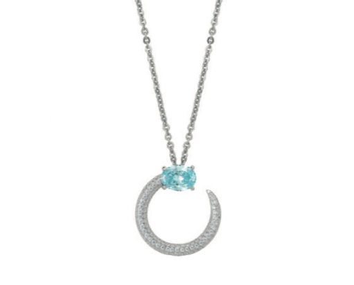 COLLANA ARGENTO PIETRA CELESTE