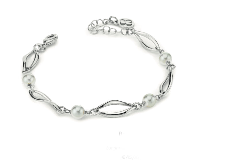 BRACCIALE BIANCO CON PERLE