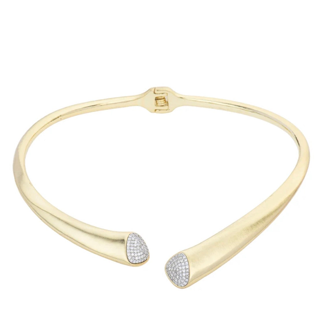 COLLANA RIGIDA DORATA CON PAVE DI ZIRCONI