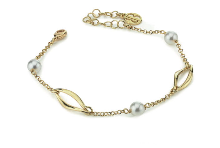 BRACCIALE PERLE PLACCATO ORO