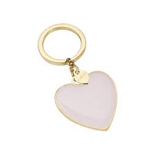 Portachiavi Emotion Cuore Rosa Dorato con Smalto