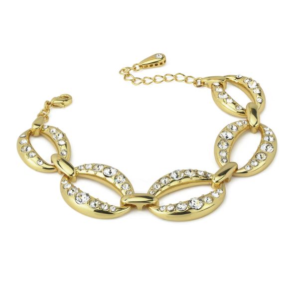Bracciale placcato oro giallo a maglie ovali