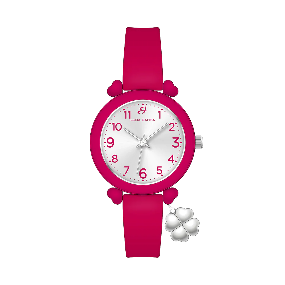 OROLOGIO DONNA FUCSIA CON CHARM QUADRIFOGLIO