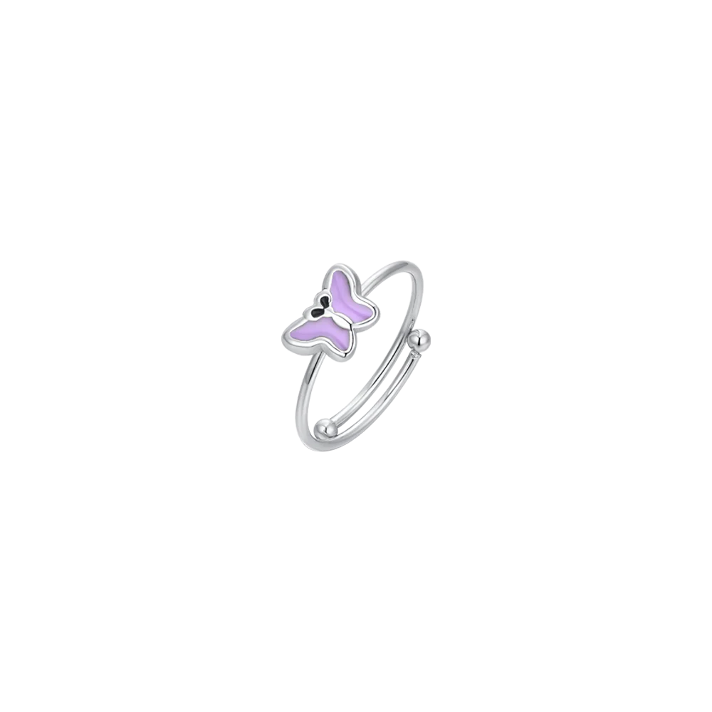 ANELLO BAMBINA IN ACCIAIO SMALTO VIOLA