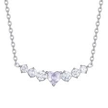 COLLANA DONNA IN ACCIAIO CON CUORE E CRISTALLI BIANCHI