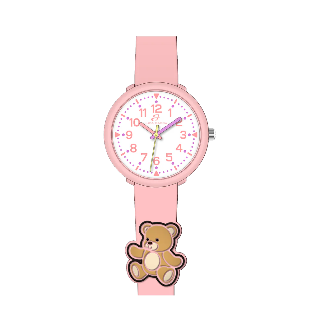 OROLOGIO BAMBINA ROSA CON ORSETTO