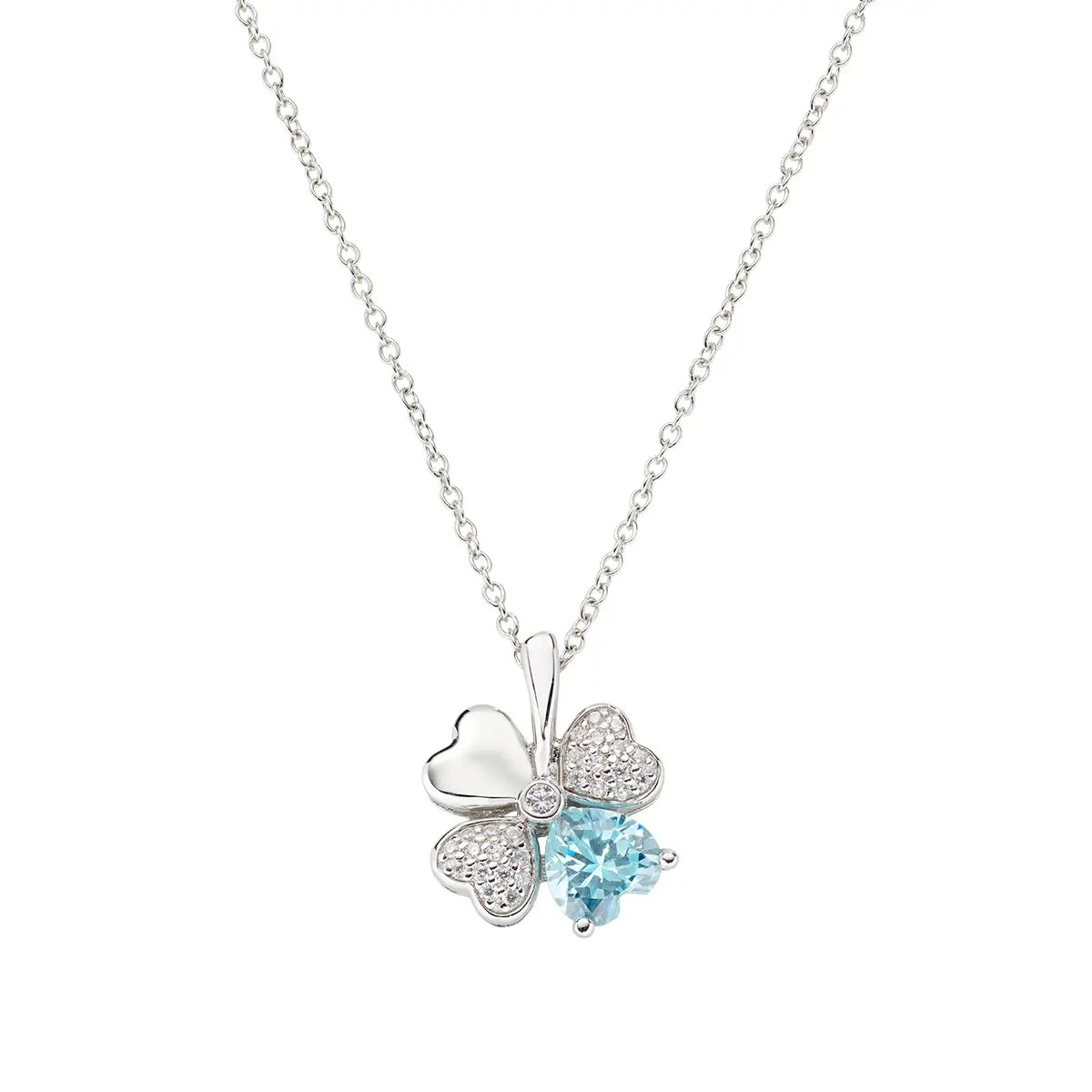 Collana Quadricuore Acquamarina