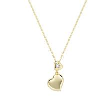 Collana Dorata Cuori Gemelli con Zircone