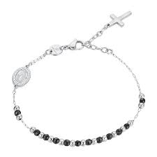 BRACCIALE ROSARIO UOMO EMATITE NERO