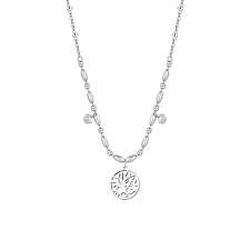 COLLANA DONNA IN ACCIAIO CON ALBERO DELLA VITA E ZIRCONI BIANCHI