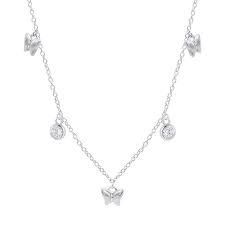 COLLANA CON PENDENTI FARFALLA E PUNTI LUCE