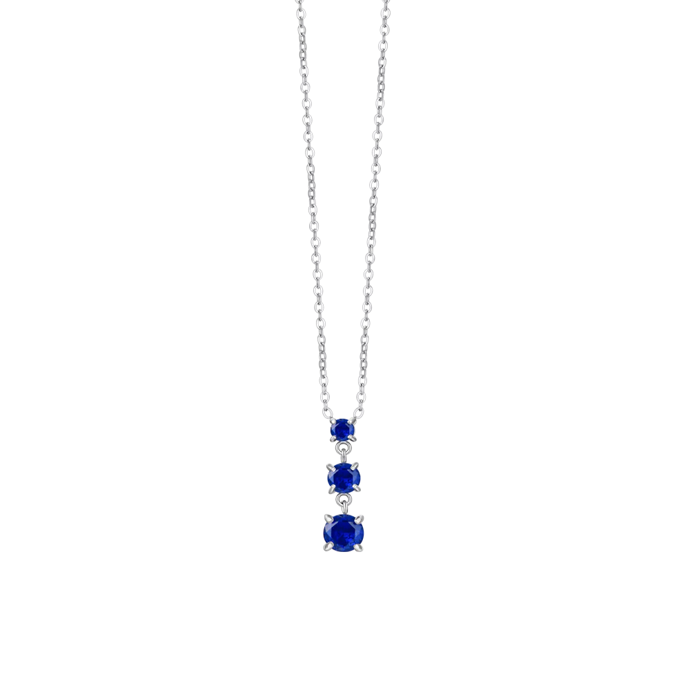 COLLANA DONNA IN ACCIAIO CON ZIRCONI BLU