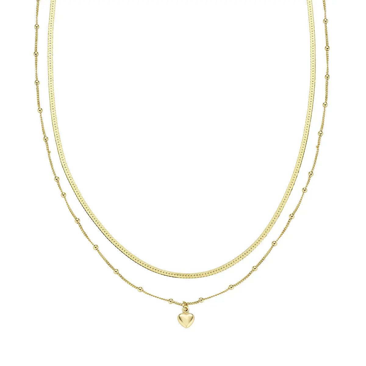 Collana Doppia Catena con Cuore