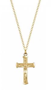 COLLANA UOMO IN ACCIAIO GOLD CON CROCIFISSO