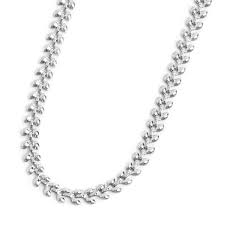 COLLANA CATENA A FOGLIE BIANCA