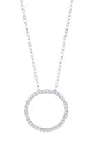 COLLANA CIONDOLO CERCHIO CRISTALLI BIANCHI