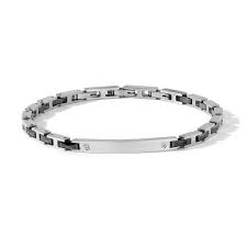 BRACCIALE ACCIAO E DIAMANTI