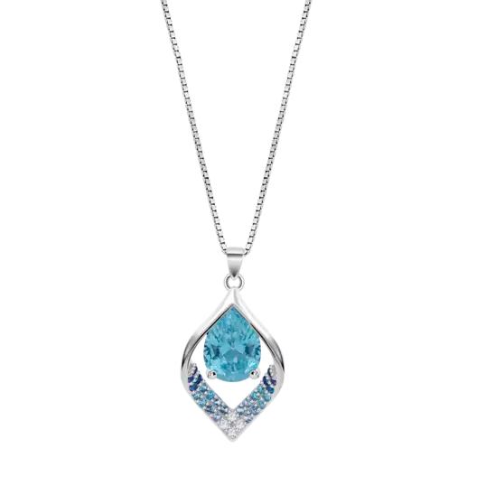 COLLANA FOGLIA CELESTE