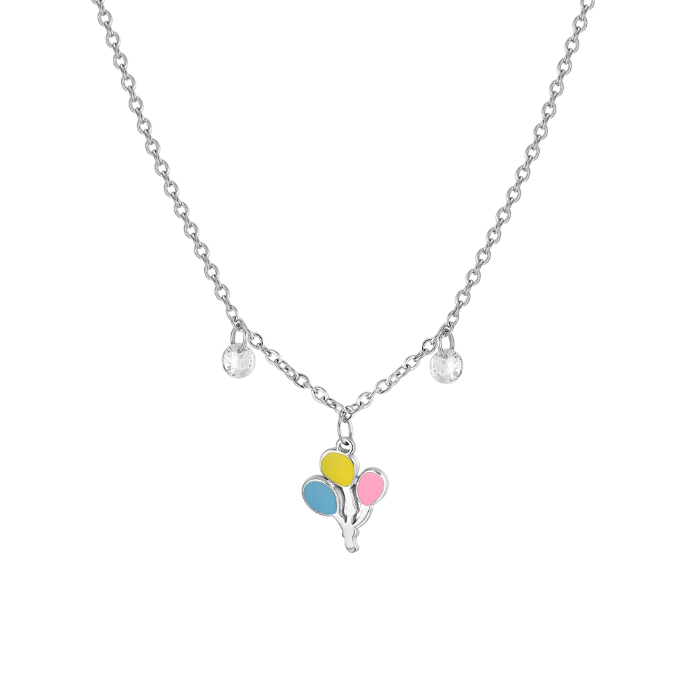 COLLANA BAMBINA IN ACCIAIO CON PALLONCINI