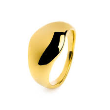 Anello a fascia larga bombata GIALLO
