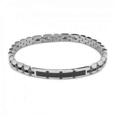 BRACCIALE UOMO CON INSERTI NERI