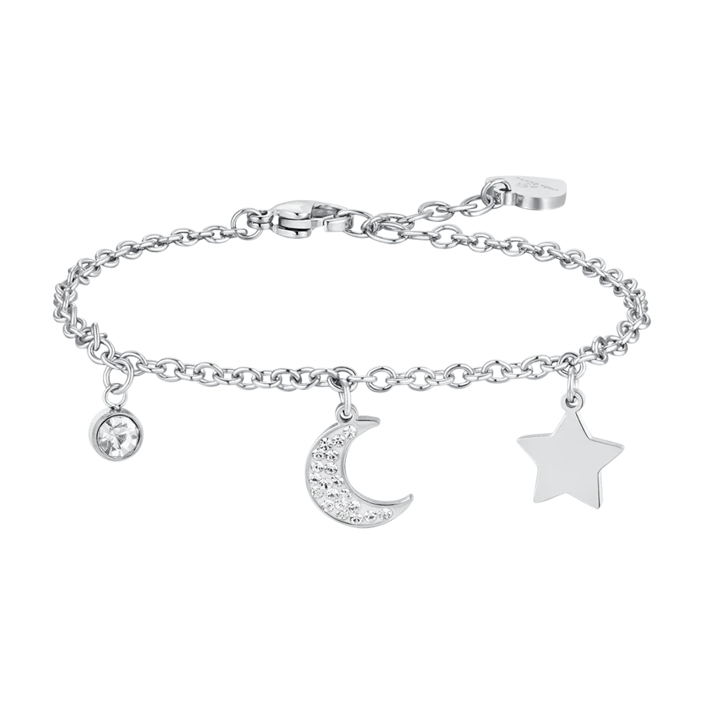 BRACCIALE DONNA IN ACCIAIO LUNA E STELLA