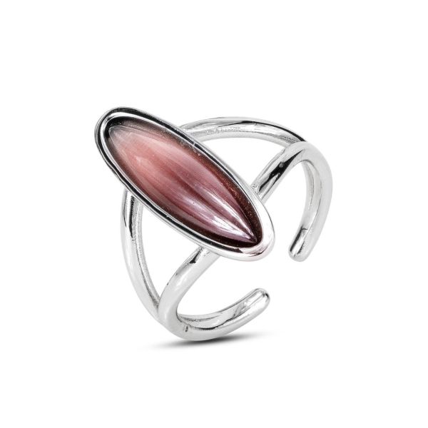 Anello con pietra ametista ovale