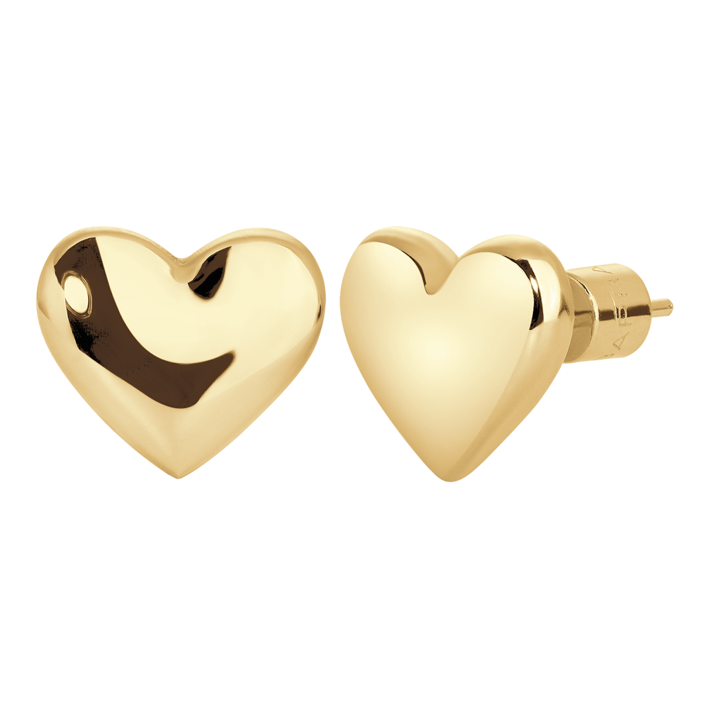 MONO ORECCHINO CUORE DONNA IN ACCIAIO DORATO