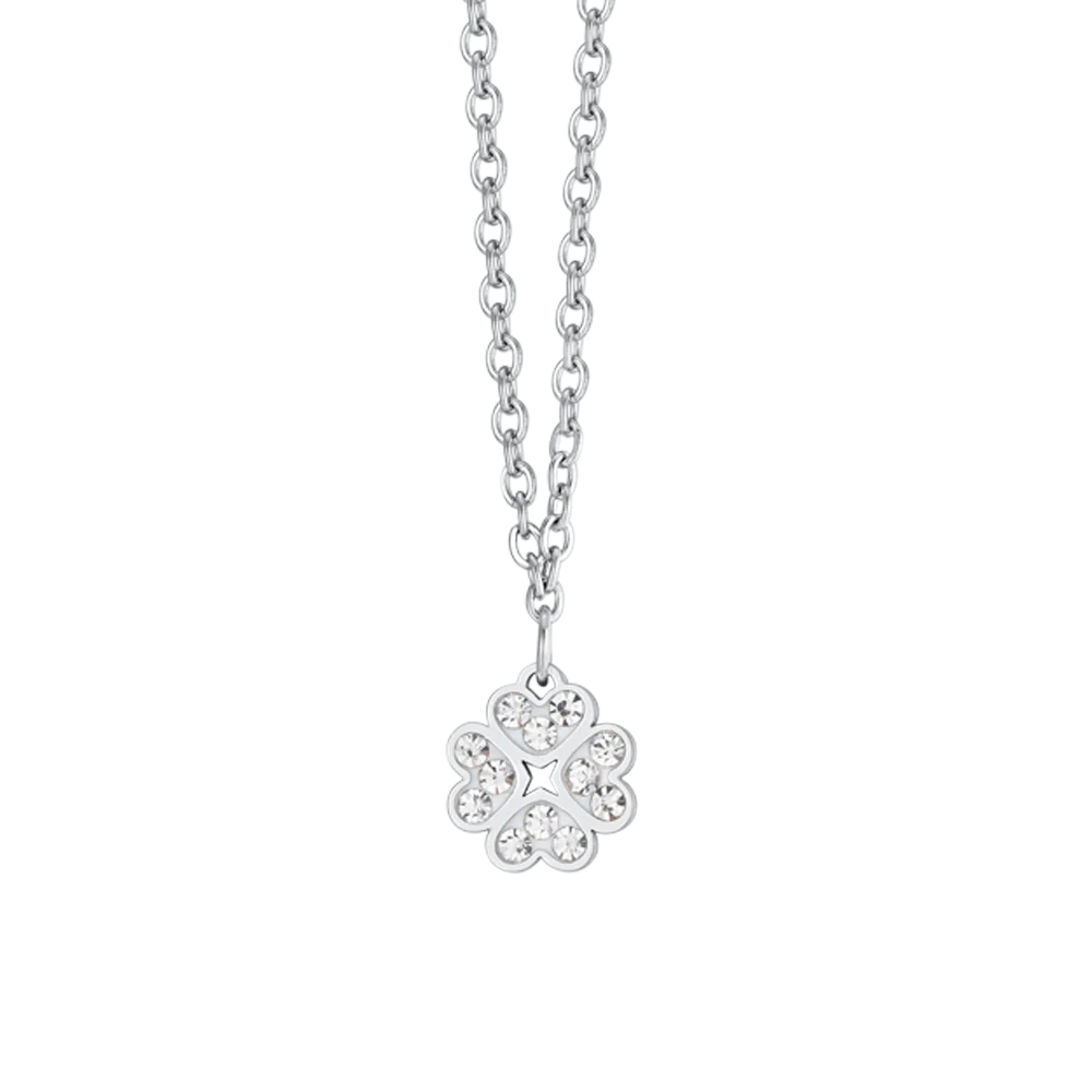 COLLANA BAMBINA IN ACCIAIO CON QUADRIFOGLIO