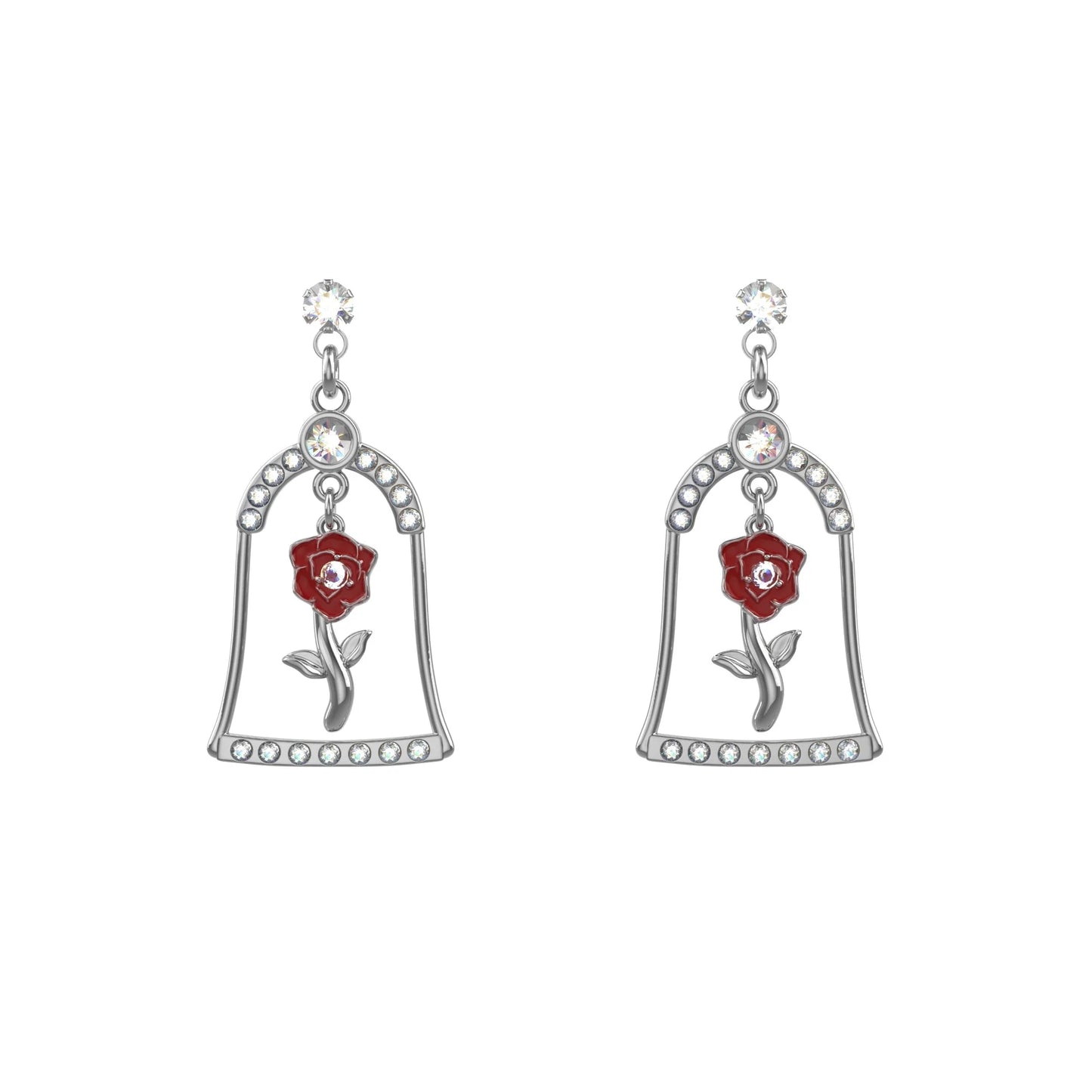 Orecchini della Bella e la Bestia “La rosa incantata”