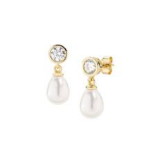 Orecchini Punto Luce e Perla Dorati