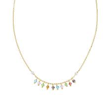 Collana Rainbow Cristalli e Perle Dorata