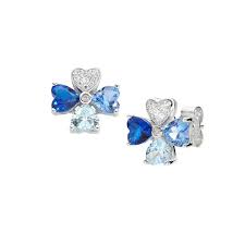 ORECCHINI QUADRICUORE MULTICOLORE BLU