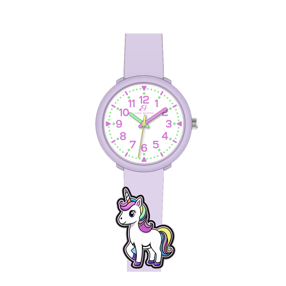 OROLOGIO BAMBINA LILLA CON UNICORNO