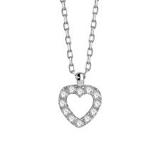 COLLANA CUORE IN ACCIAIO CON ZIRCONI BIANCHI