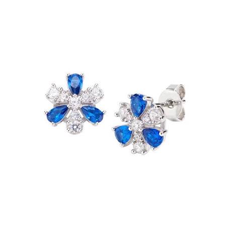 ORECCHINI MARGHERITA BLU E ZIRCONI