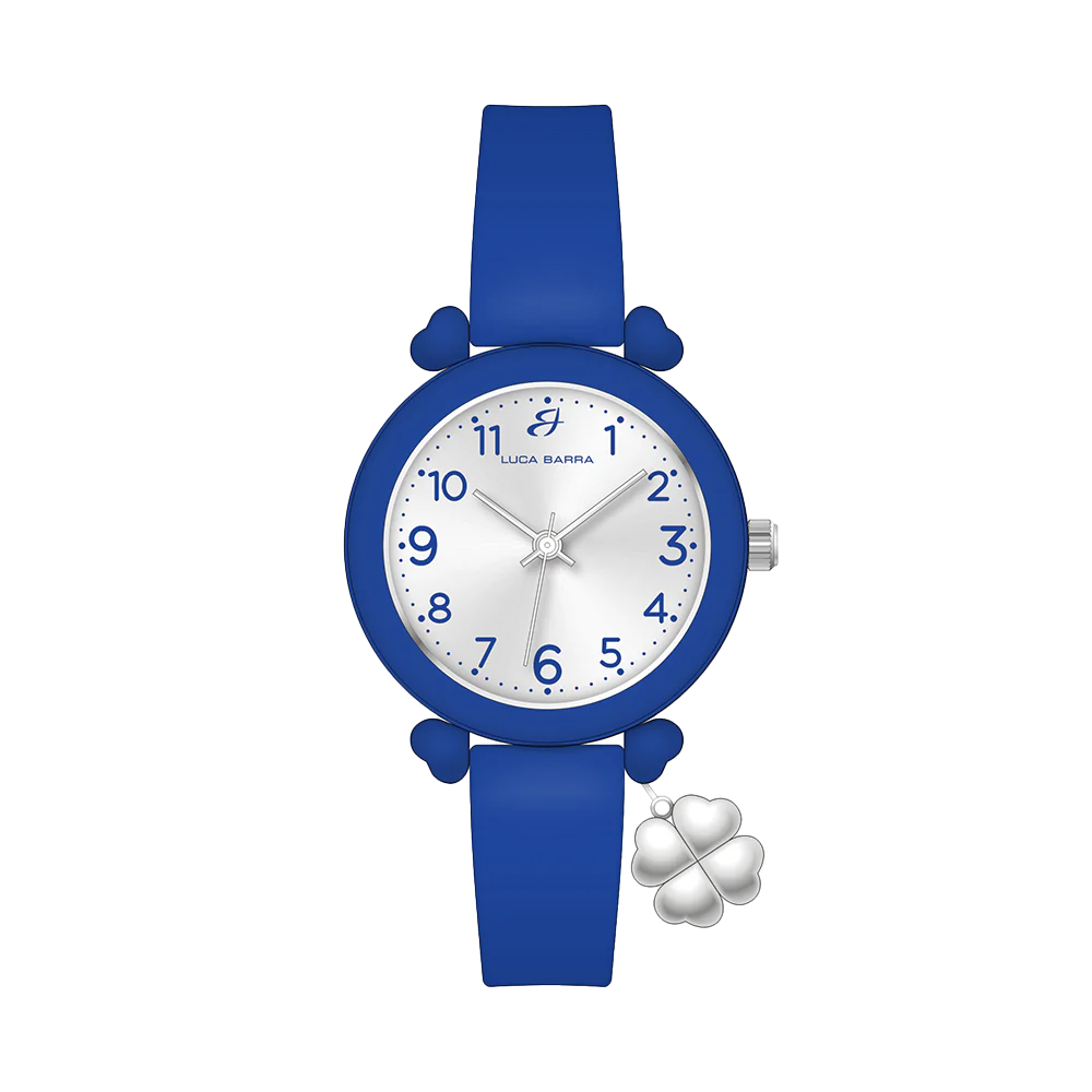 OROLOGIO DONNA BLU CON CHARM QUADRIFOGLIO