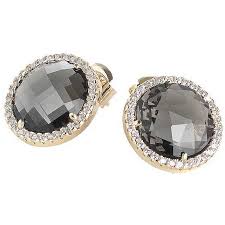 Orecchini con cristalli smoky quartz e zirconi