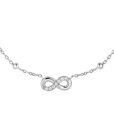 COLLANA DONNA IN ACCIAIO CON INFINITO E PUNTI LUCE DI ZIRCONE BIANCO