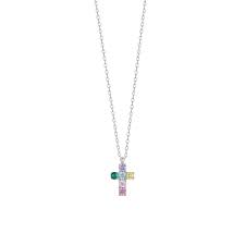 COLLANA CROCE MULTICOLORE