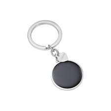 Portachiavi Emotion Cerchio con Smalto Nero