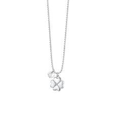 COLLANA DONNA IN ACCIAIO QUADRIFOGLIO E ZIRCONE