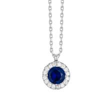 COLLANA DONNA IN ACCIAIO CON ELEMENTO CON ZIRCONI BLU E BIANCHI
