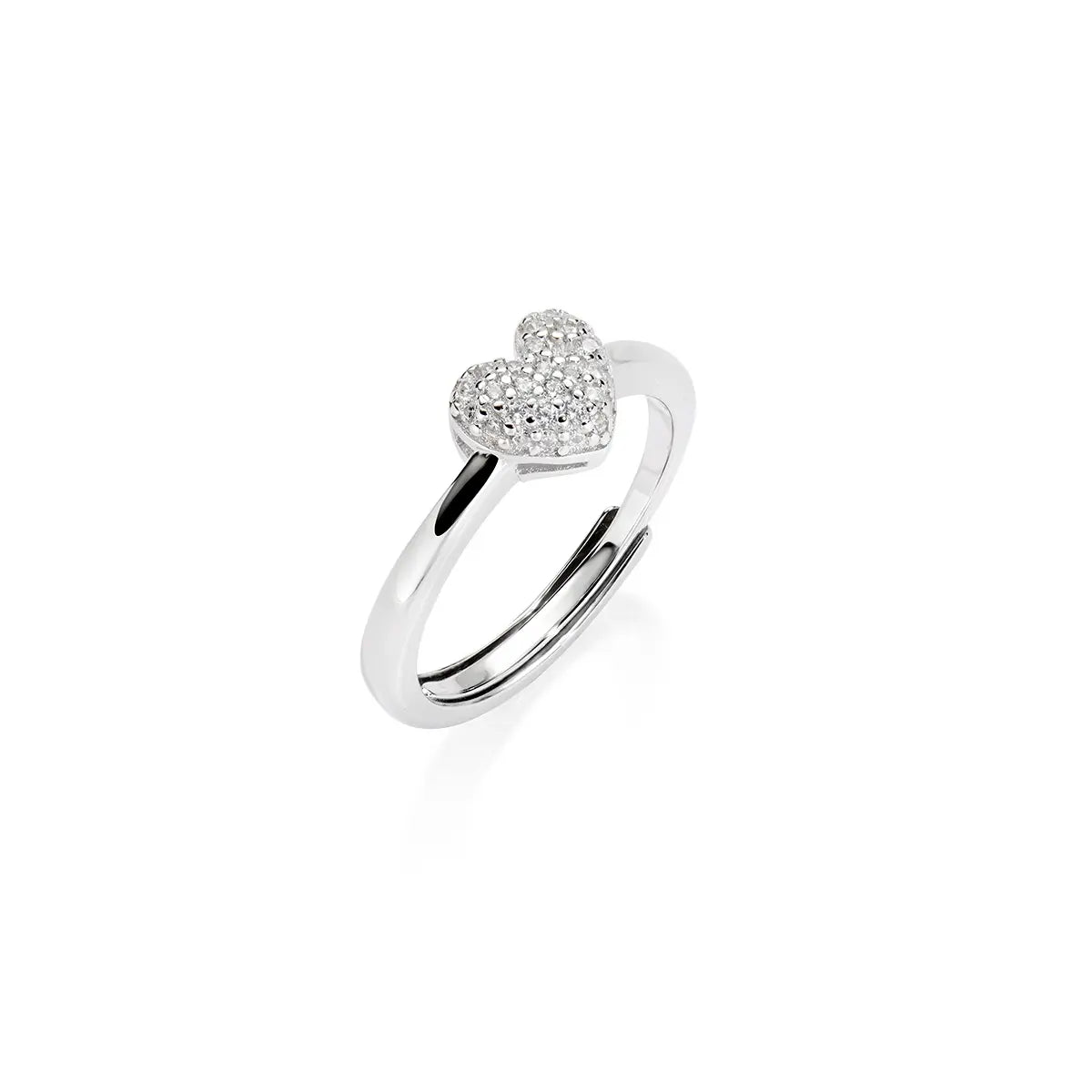 Anello Regolabile Mini Cuore Pavé