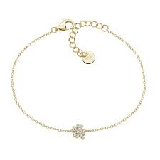 Bracciale Mini Quadrifoglio Pavé Dorato