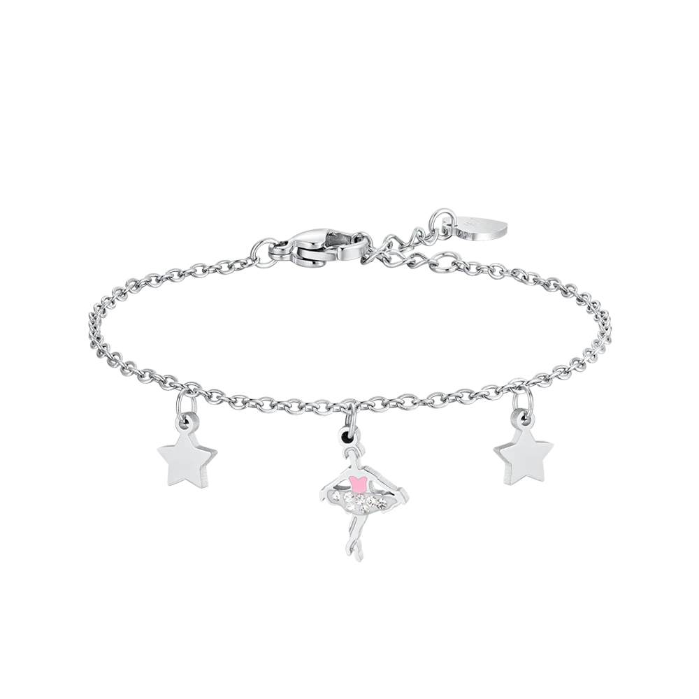 BRACCIALE BAMBINA IN ACCIAIO CON BALLERINA