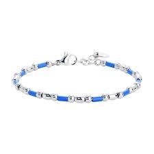 BRACCIALE BAMBINO CELESTE ACCIAO CON PIETRE BLU