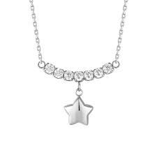 COLLANA DONNA IN ACCIAIO CON STELLA E ZIRCONI BIANCHI