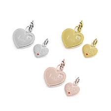 Charm cuore tata con zircone ( BIANCO-GIALLO-ROSE')