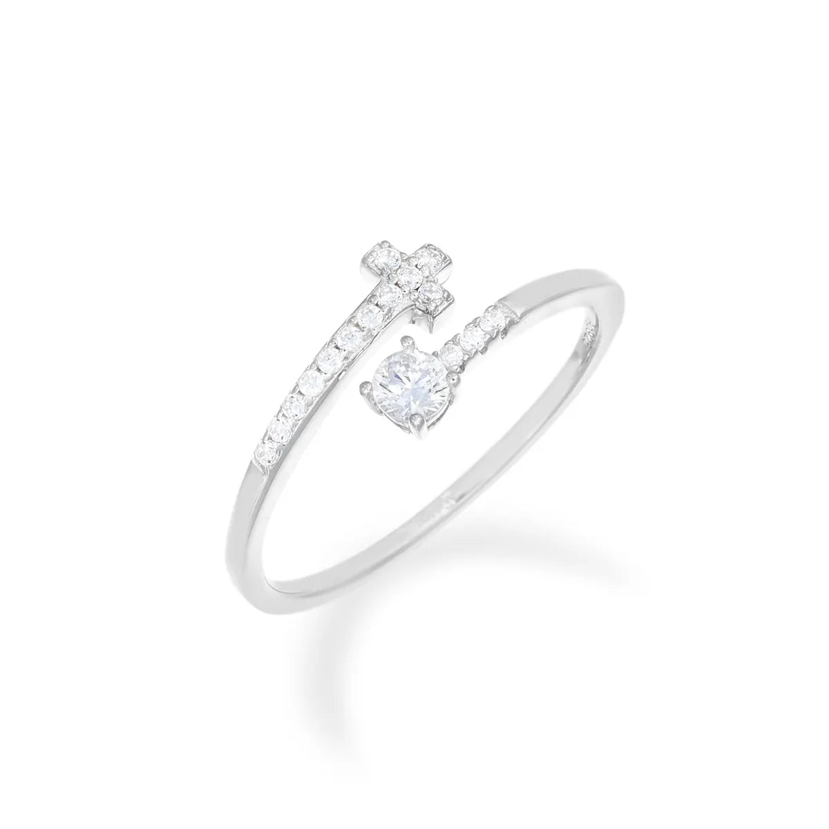 Anello Regolabile con Croce e Punto Luce